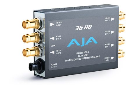 AJA 3GDA 1x6 3G Reclocking HDSDI DA Distribution Amp