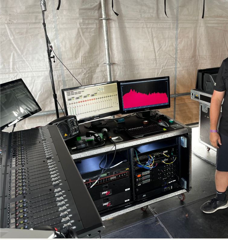 Audio Set Up Under Tent