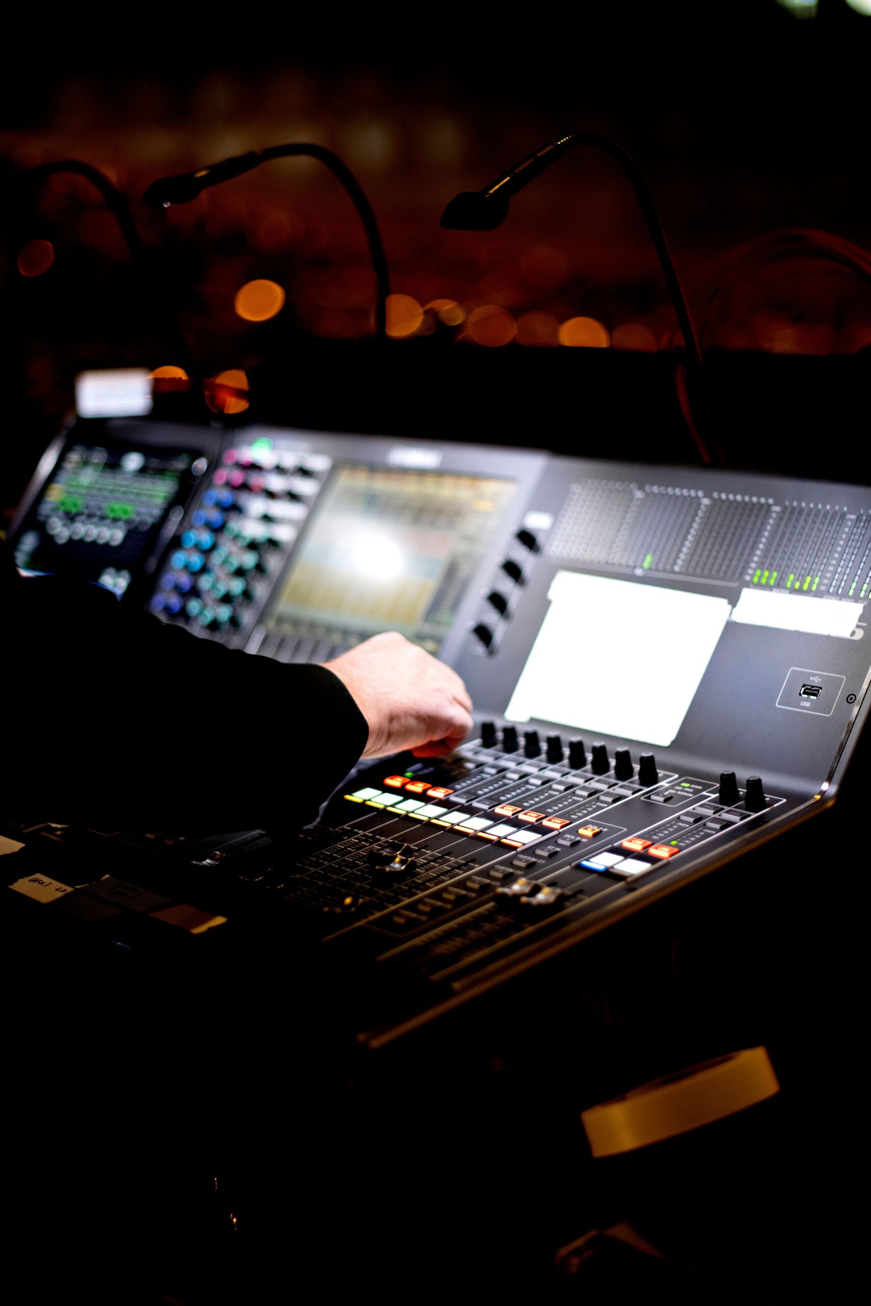 Person using a Digital Mixing Console