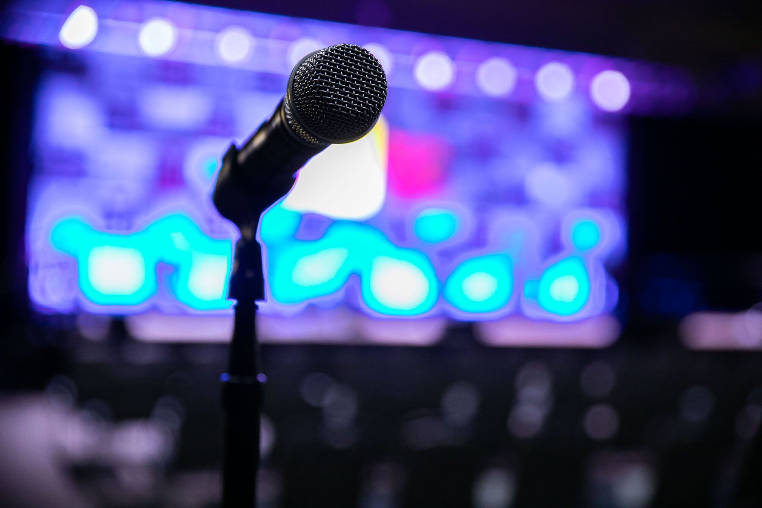 Microphone on Stand at a Conference
