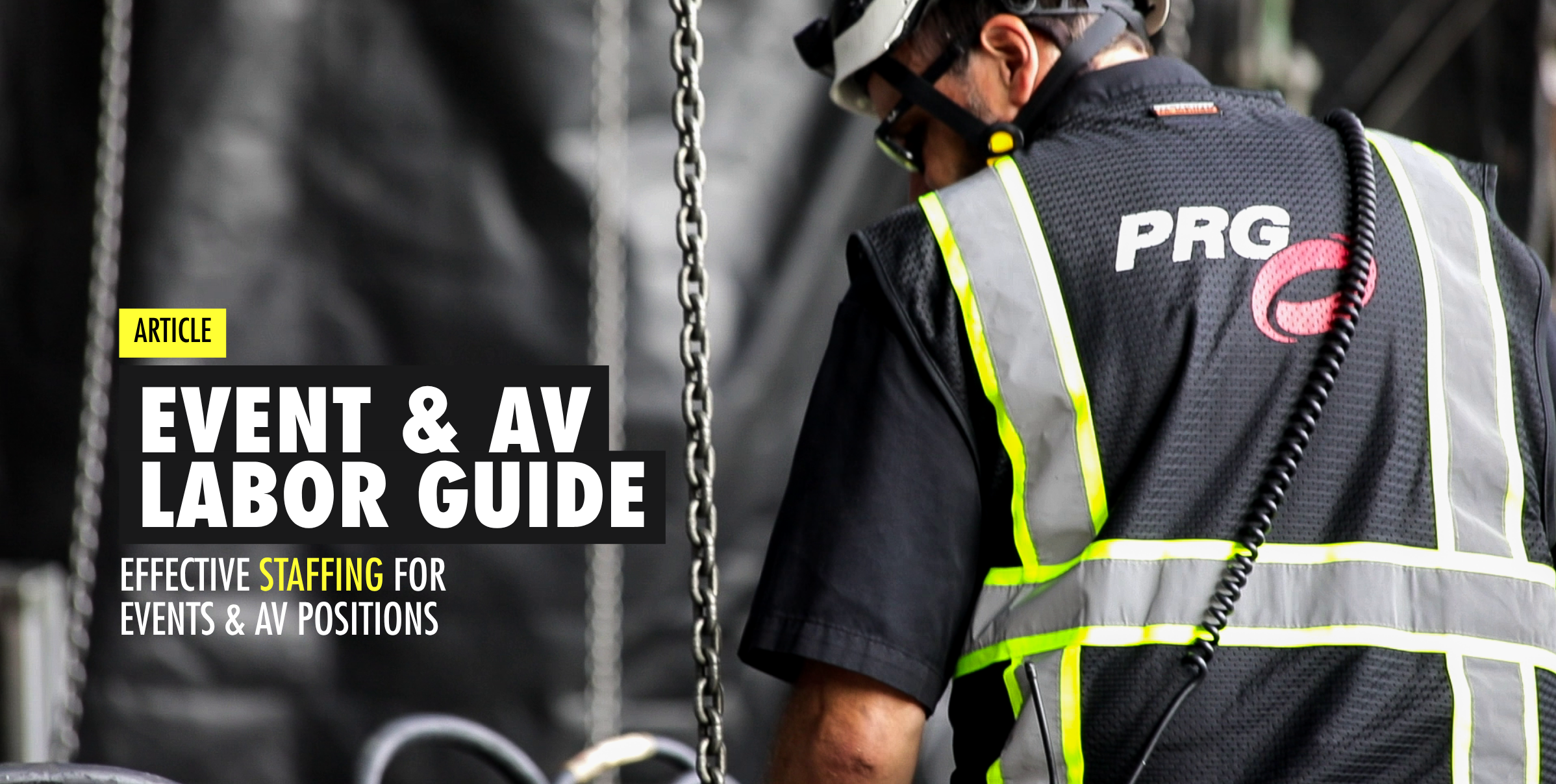 Labor guide graphic with text "Event & AV Labor Guide - Effective Staffing for Events & AV Positions"