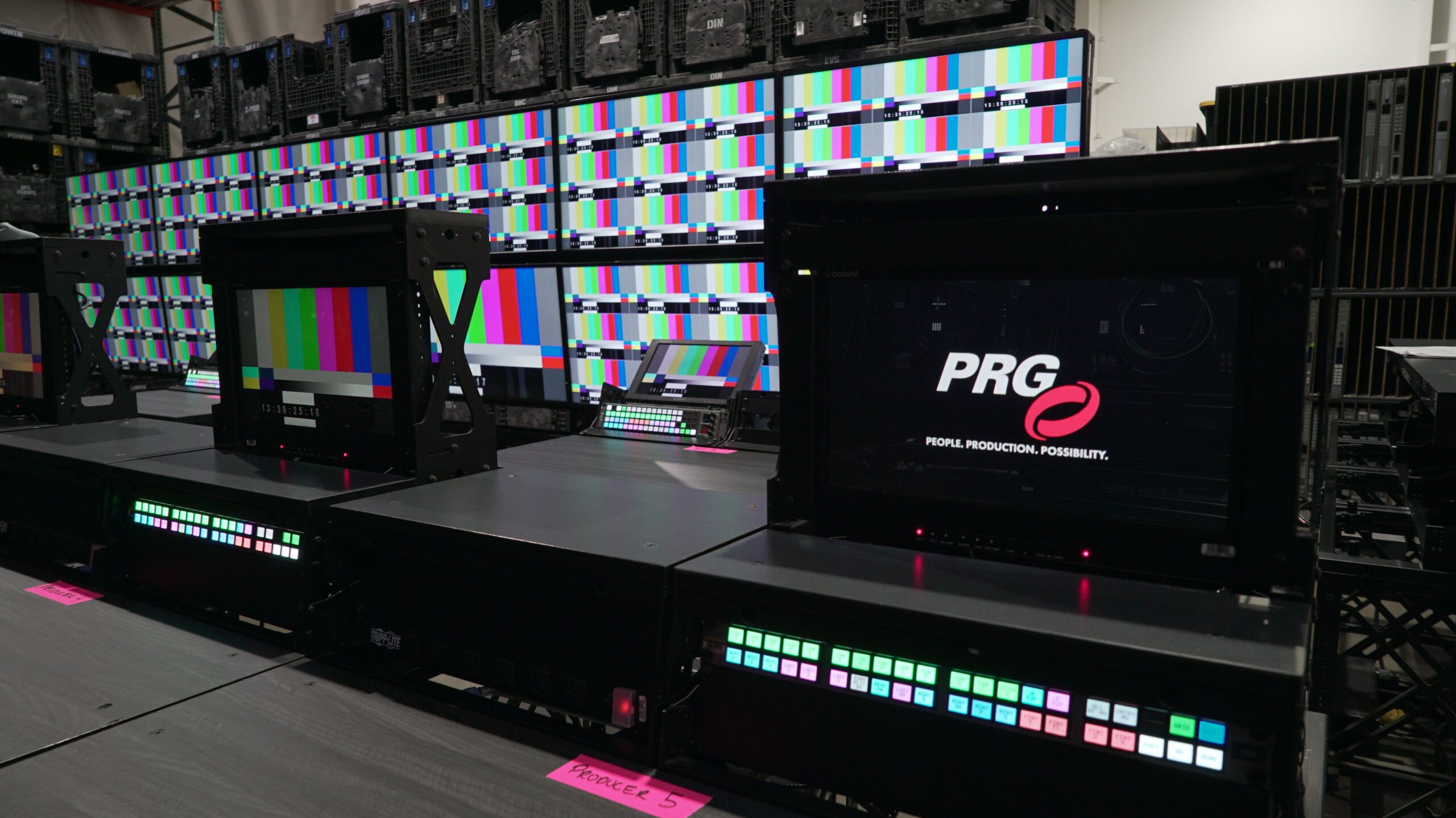 Multiple monitors displaying multimedia content